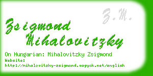 zsigmond mihalovitzky business card